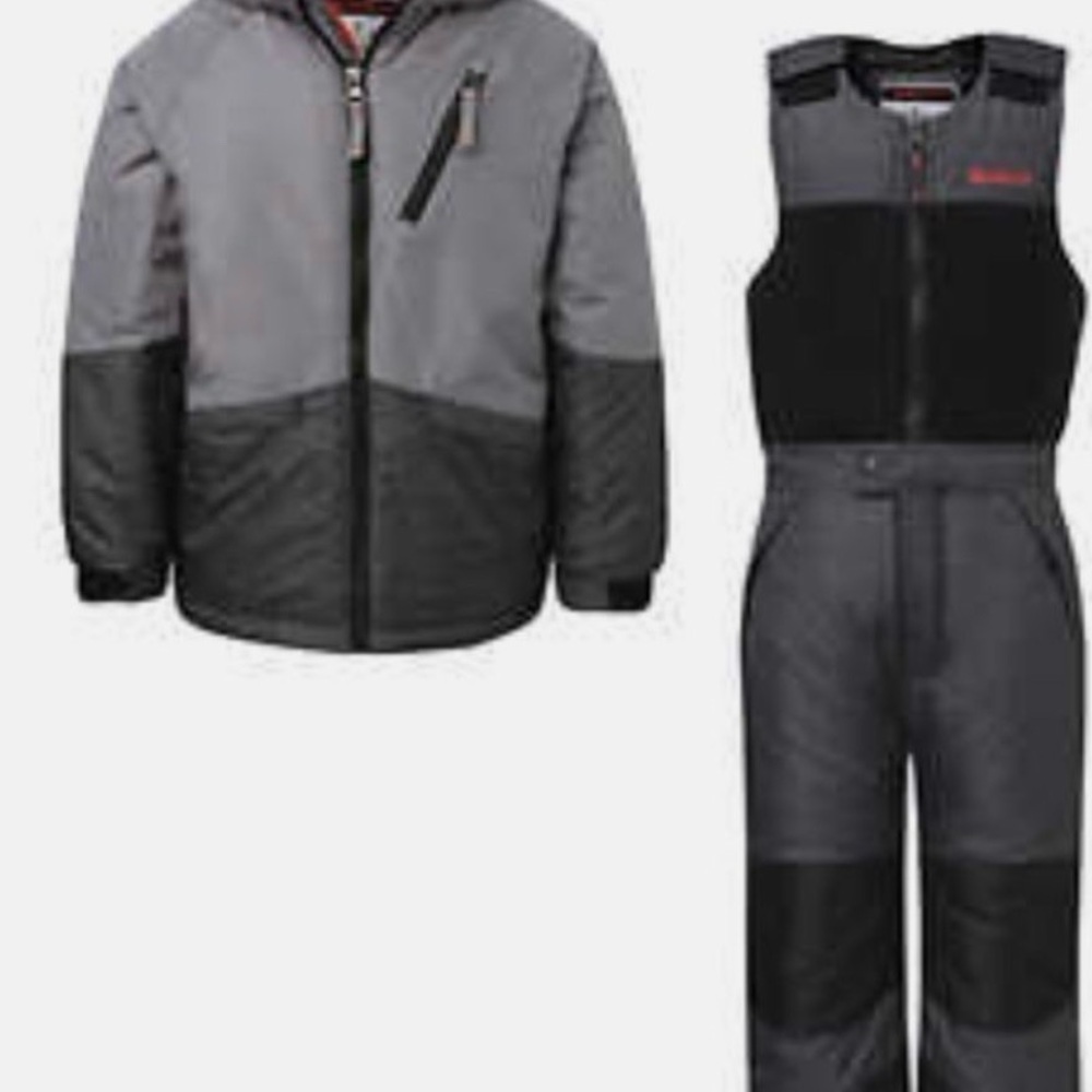 Snozu Kids Gray and Black Kids' 2-piece Snowsuit